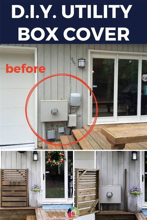 3 sided box to cover electrical utilities on home|hide utility boxes diy.